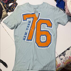 Persaya Sky Blue Tee with Orange New York 76 Graphic